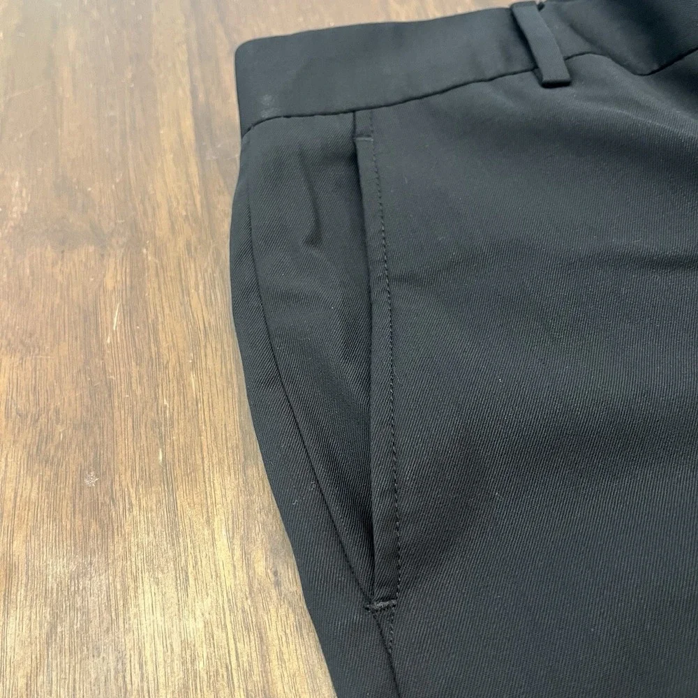 Banana Republic Men's Dress Pants Black 100% Wool Shell Size 33x32 Flat Front